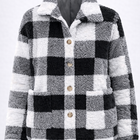Chaqueta sherpa a cuadros para mujer